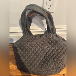 MZ Wallace Medium Charcoal Quilted Tote